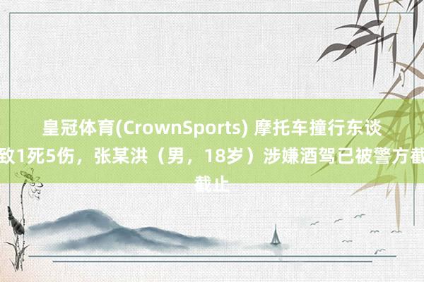 皇冠体育(CrownSports) 摩托车撞行东谈主致1死5伤，张某洪（男，18岁）涉嫌酒驾已被警方截止