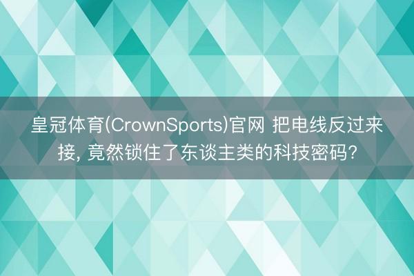 皇冠体育(CrownSports)官网 把电线反过来接， 竟然锁住了东谈主类的科技密码?