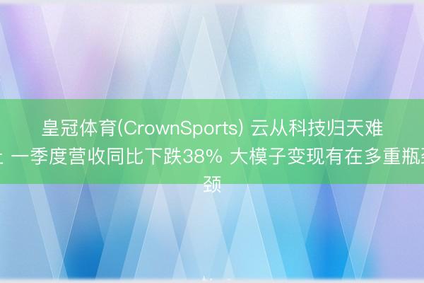 皇冠体育(CrownSports) 云从科技归天难止 一季度营收同比下跌38% 大模子变现有在多重瓶颈