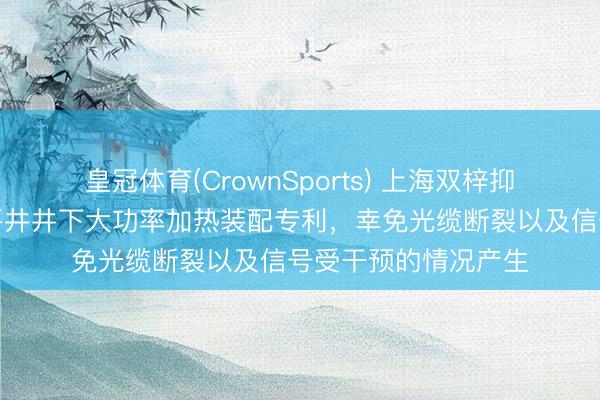 皇冠体育(CrownSports) 上海双梓抑遏科技获取用于水平井井下大功率加热装配专利，幸免光缆断裂以及信号受干预的情况产生