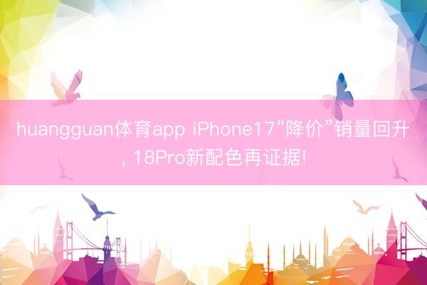 huangguan体育app iPhone17“降价”销量回升， 18Pro新配色再证据!