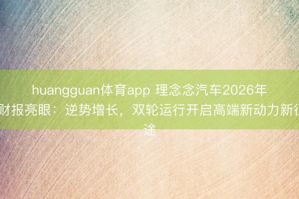 huangguan体育app 理念念汽车2026年Q1财报亮眼：逆势增长，双轮运行开启高端新动力新征途