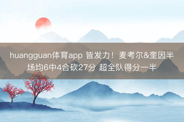 huangguan体育app 皆发力！麦考尔&奎因半场均6中4合砍27分 超全队得分一半