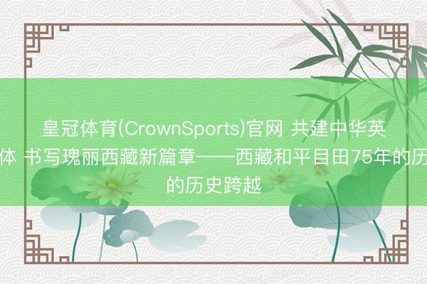 皇冠体育(CrownSports)官网 共建中华英才共同体 书写瑰丽西藏新篇章——西藏和平目田75年的历史跨越