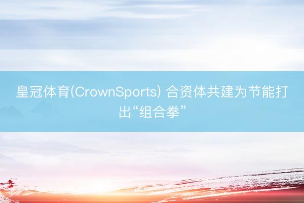 皇冠体育(CrownSports) 合资体共建为节能打出“组合拳”